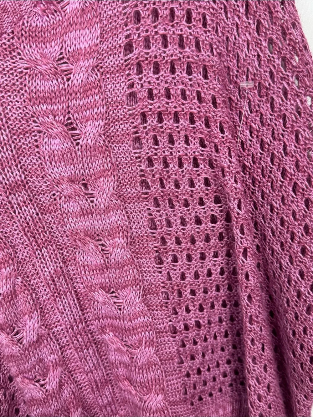 Mossimo Supply Co. Open-Knit Cable Poncho in Pink - Picture 5 of 6